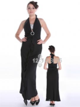 Black Empire Waist Evening Dress